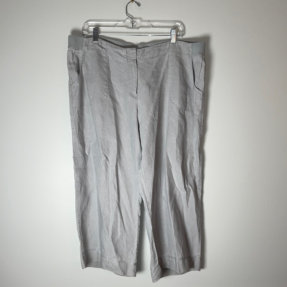 J. Jill Light Gray Wide-Leg Capris